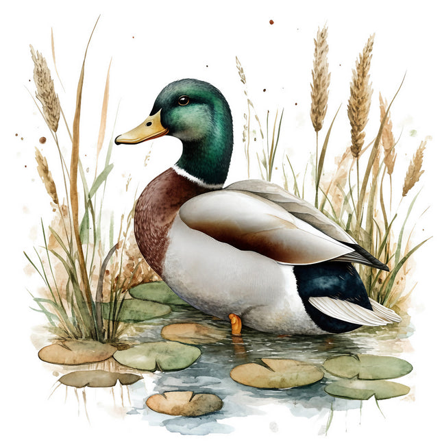 mallard duck cotton quilt block