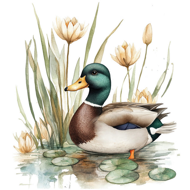 mallard duck cotton quilt panel