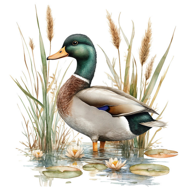 mallard duck cotton quilt panel