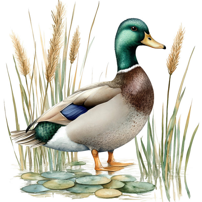 mallard duck cotton quilt panel