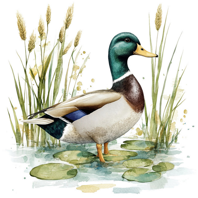 mallard duck cotton quilt panel