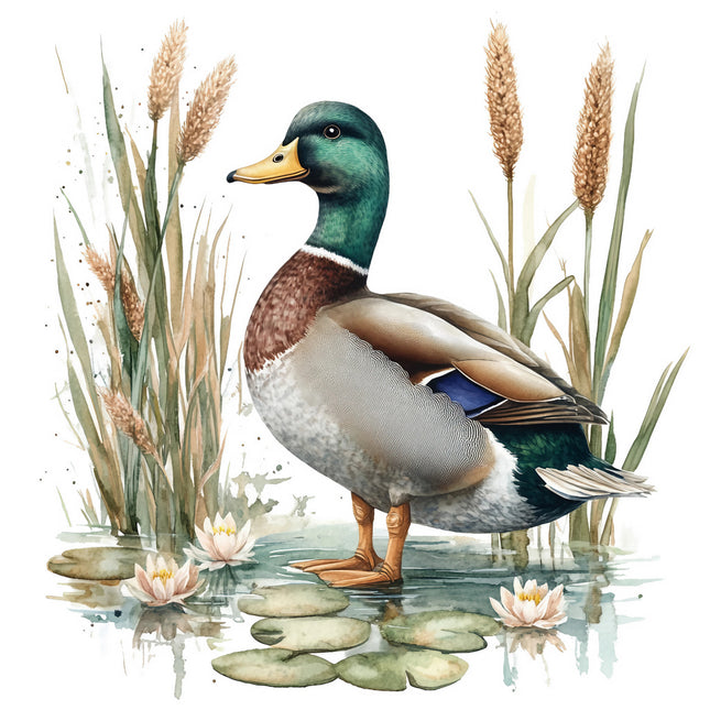 mallard duck cotton quilt panel