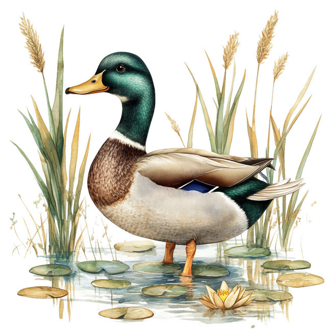 mallard duck cotton quilt panel