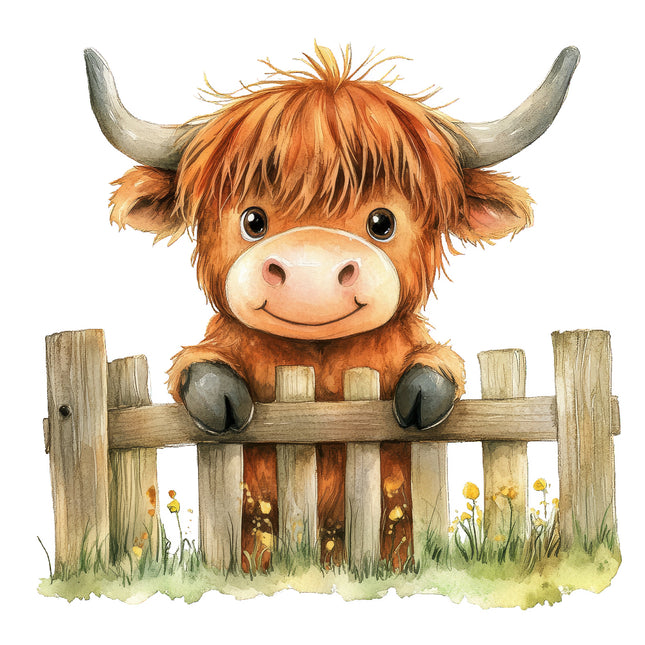 highland cow quilt block