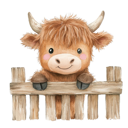 highland cow quilt block