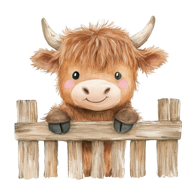 highland cow quilt block