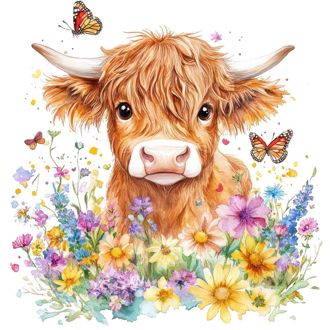 highland cow quilt block