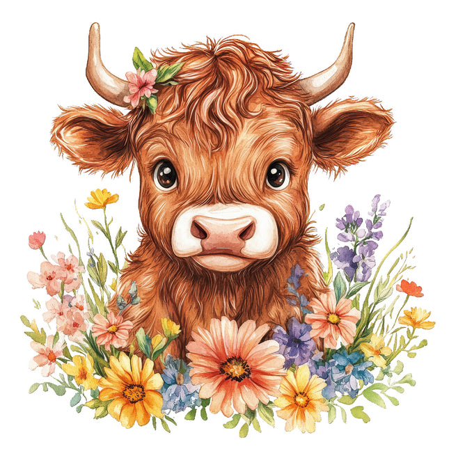 highland cow quilt block