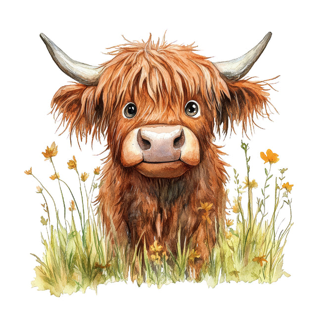 highland cow quilt block