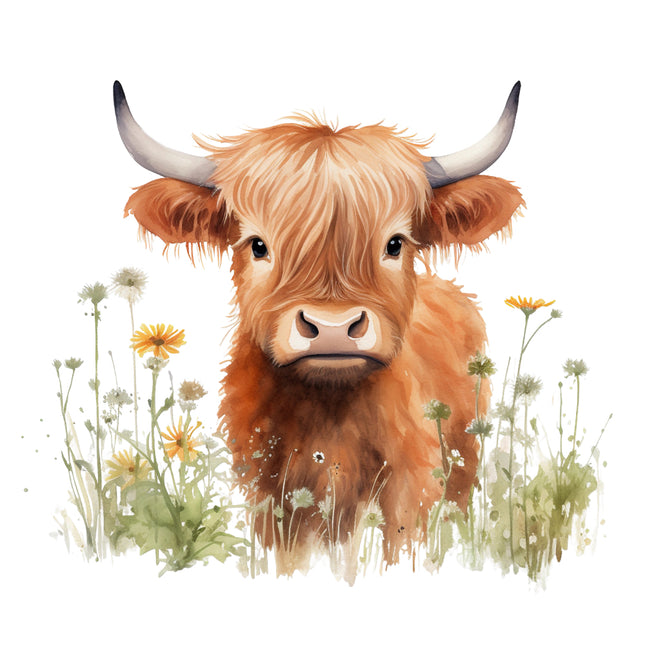 highland cow quilt block
