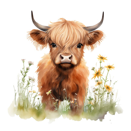highland cow quilt block
