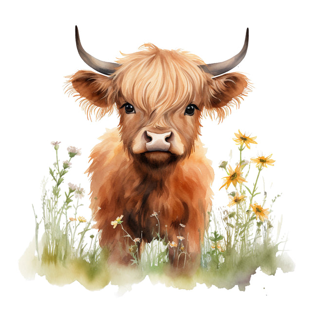 highland cow quilt block