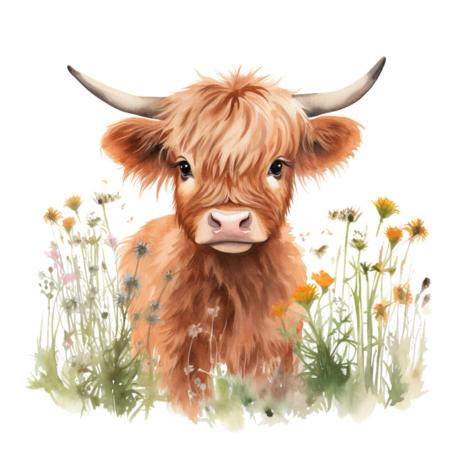 highland cow quilt block