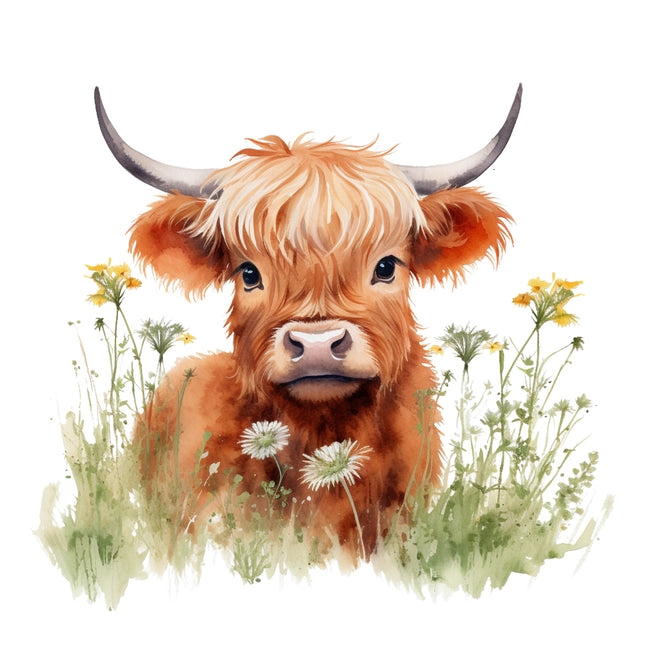 highland cow quilt block