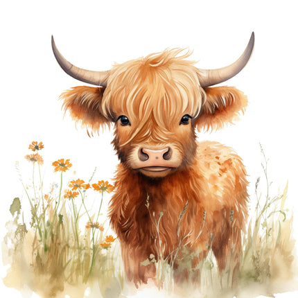 highland cow quilt block