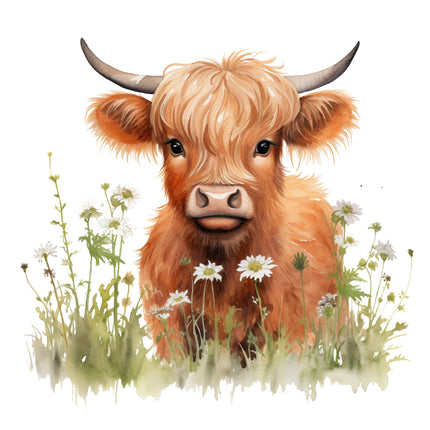 highland cow quilt block