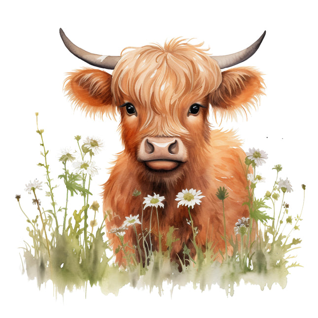 highland cow quilt block