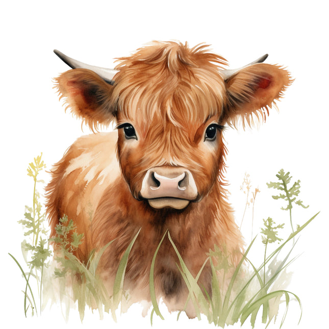 highland cow quilt block