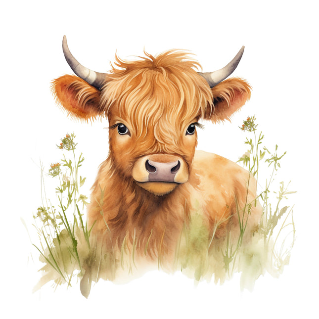 highland cow quilt block