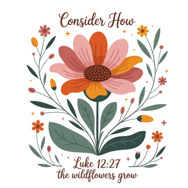 Floral design with a large pink and orange flower scripture abric panel