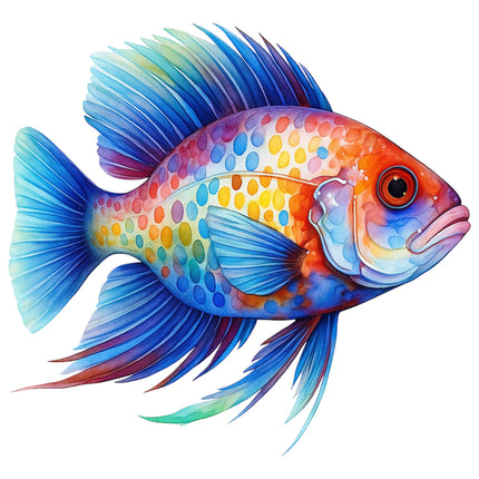 Colorful fish fabric panel