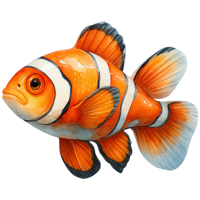 Colorful clownfish fabric panel