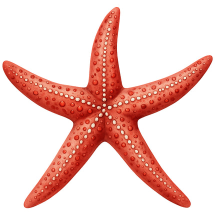 Red starfish fabric panel