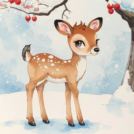 Winter Deer 100% Cotton Fabric Panel Block FLIP-AJ560