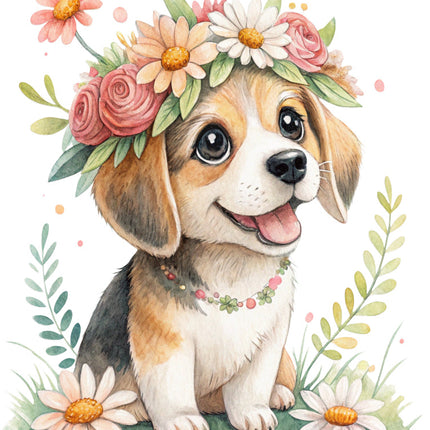 puppy cotton quilt block