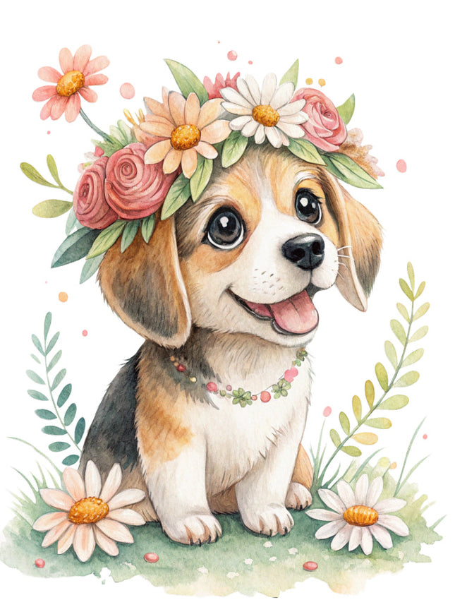 puppy cotton quilt block