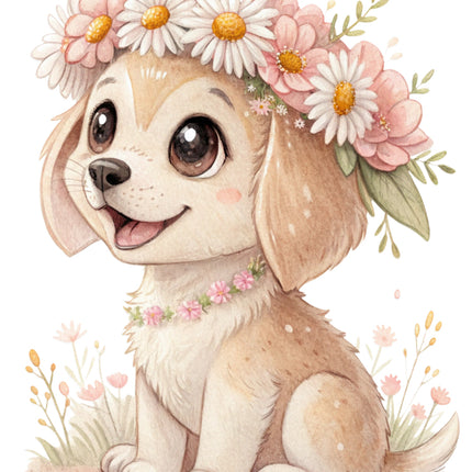 puppy cotton quilt block