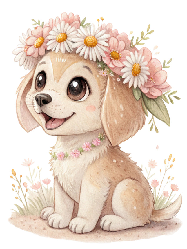 puppy cotton quilt block