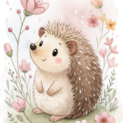 Hedgehog cotton quilt block