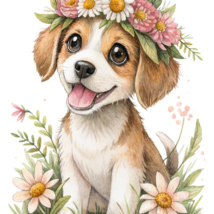 puppy cotton quilt block