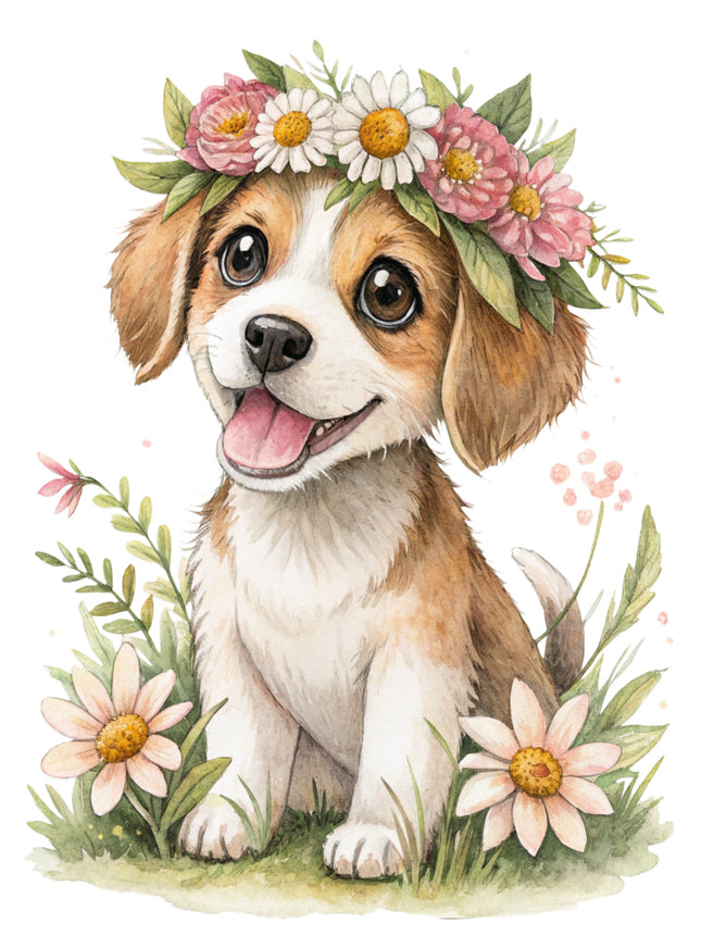 puppy cotton quilt block