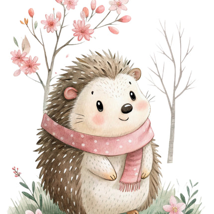 Hedgehog cotton quilt block