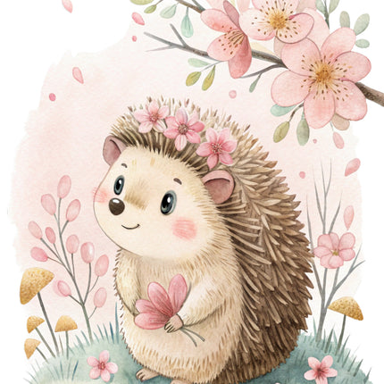 Hedgehog cotton quilt block