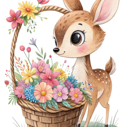floral deer quilt block