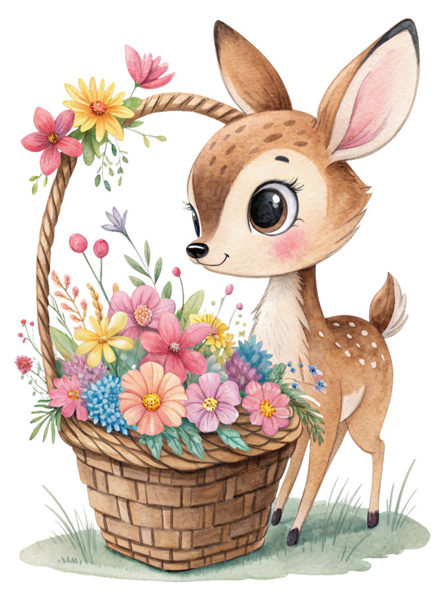 floral deer quilt block