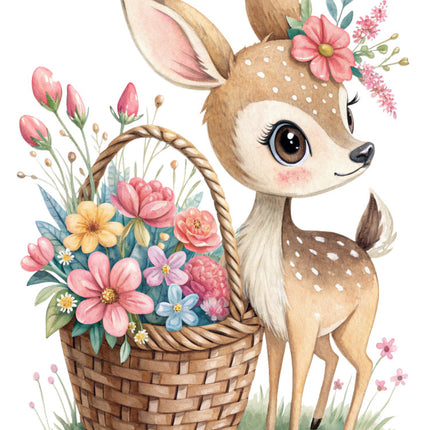 floral deer quilt block