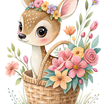 duckling with flowers fabric panel