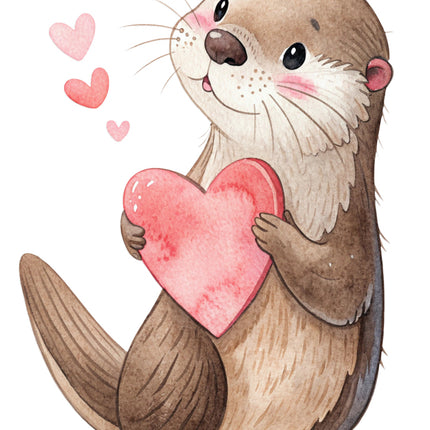 otter with hearts quilt block