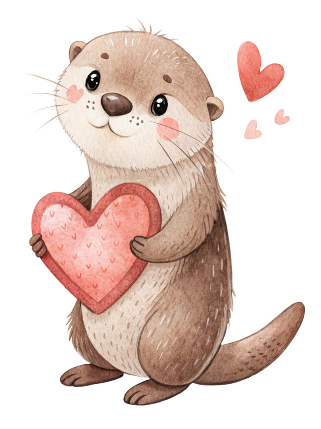 otter with hearts quilt block