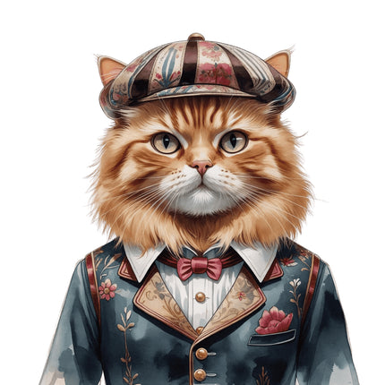 cat wearing clothes fabric panel