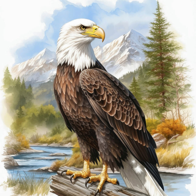 Bald eagle fabric panel