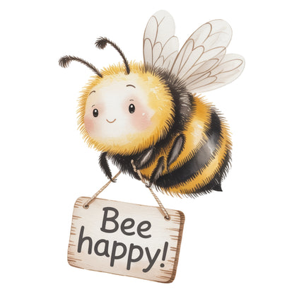 bee happy fabric panel