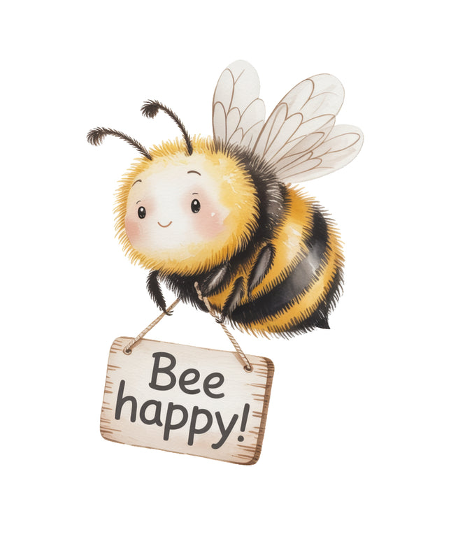bee happy fabric panel