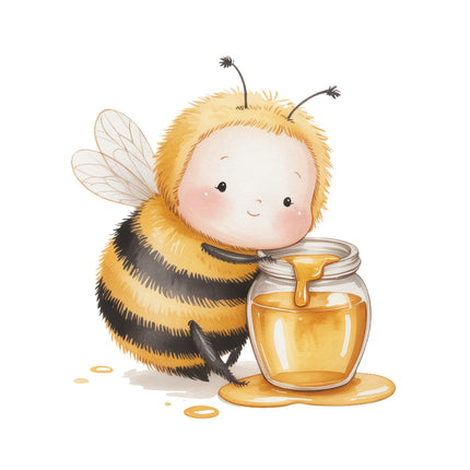 bee cotton fabric panel