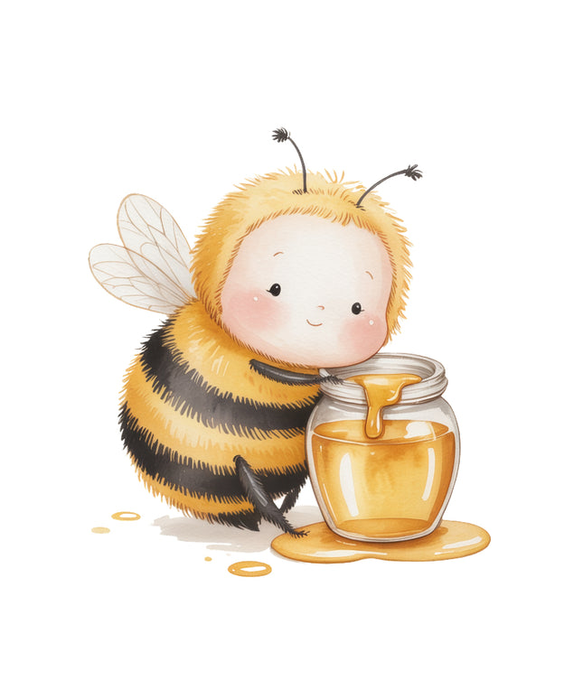 bee cotton fabric panel