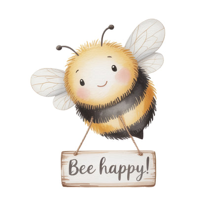 bee happy fabric panel